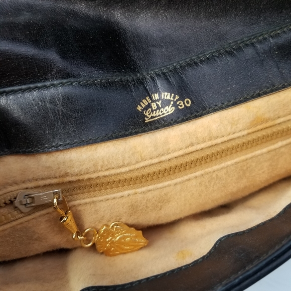 Auth Vintage GUCCI Horsebit embossed Canvas and Leather Shoulder handbag - Picture 15 of 16